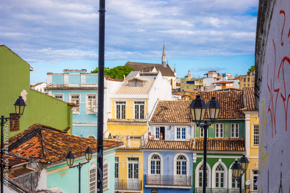 Colonial houses in the Historic Center of Salvador