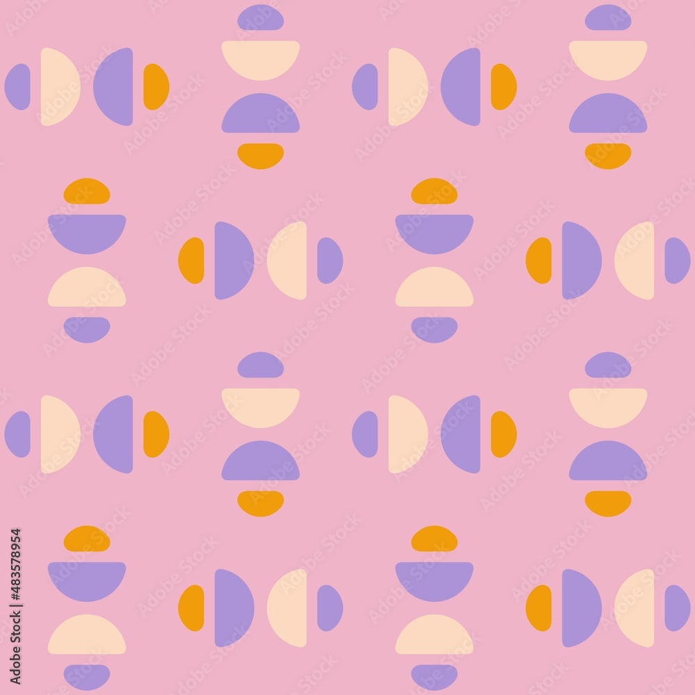 Rounded abstract seamless pattern - accent for any surfaces. Rounded abstract seamless pattern - accent for any surfaces.