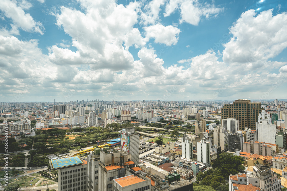 Fototapeta premium Skyline of Sao Paulo Brazil, taken from the Farol Satander building.