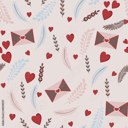 Seamless pattern for Valentine's Day and Mother's Day.