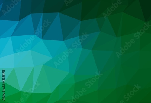 Light Blue, Green vector abstract polygonal texture.