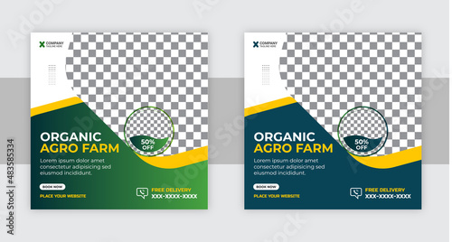  Agro farm services social media banner template design