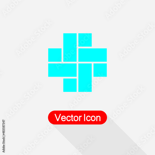 Parquet Floor Icon,Parquet Icon, Japanese Cross Icon Vector Illustration Eps10