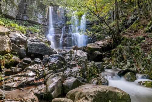 The beautiful Dardagna waterfalls, Corno alle Scale natural park, Lizzano in Belvedere, Italy