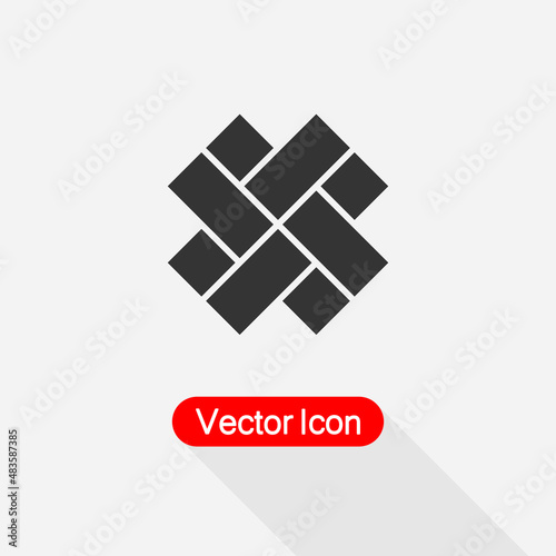 Parquet Floor Icon,Parquet Icon, Japanese Cross Icon Vector Illustration Eps10
