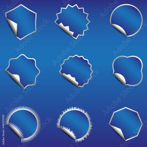 various royal blue sticker peel off with silver frame