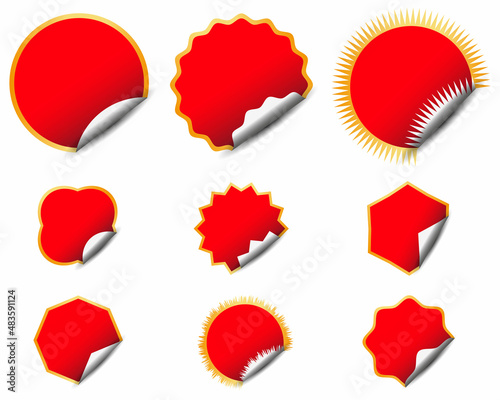 various royal red sticker peel off with gold frame