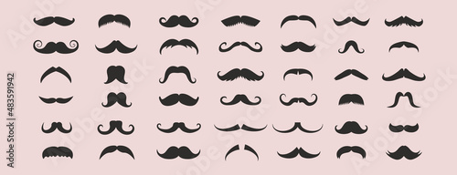 Set Mustache Collection. Vector illustration. Vector Template Design. Party.