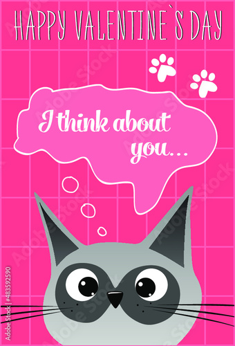 the cutest picture with Valentine's Day, with flowers, declarations of love. postcard, poster, cover. I love you