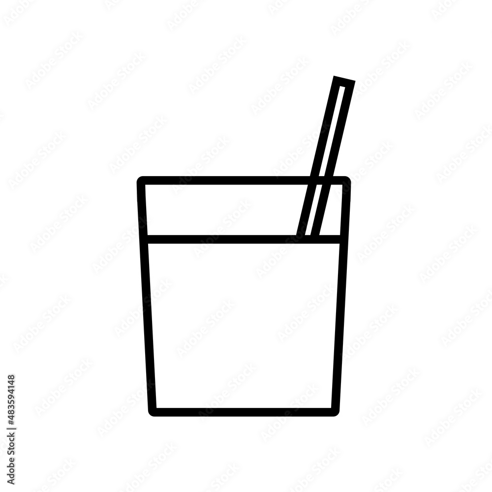 Cocktail line icon, vector outline logo isolated on white background Cocktail line icon, vector outline logo isolated on white background