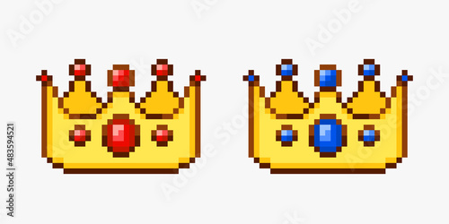 Crown collection in pixel art style photo