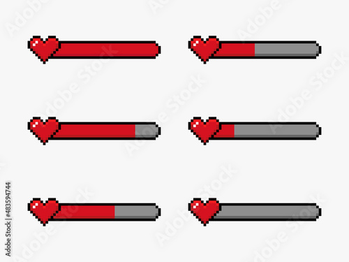 Pixel art life bar for pixel game