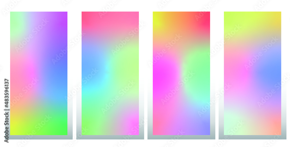 Abstract gradient Exotic set of mobile phone screen wallpaper. vector background. eps 10