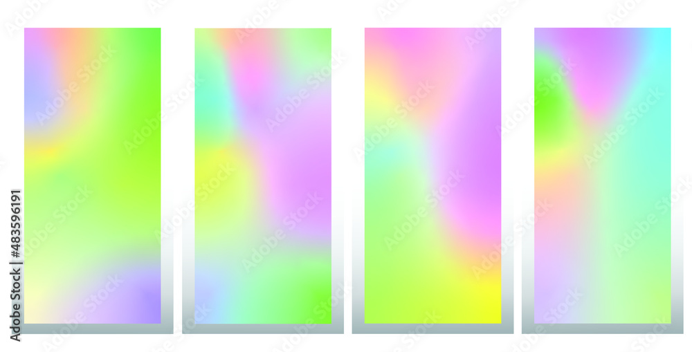 Abstract gradient Exotic set of mobile phone screen wallpaper. vector background. eps 10
