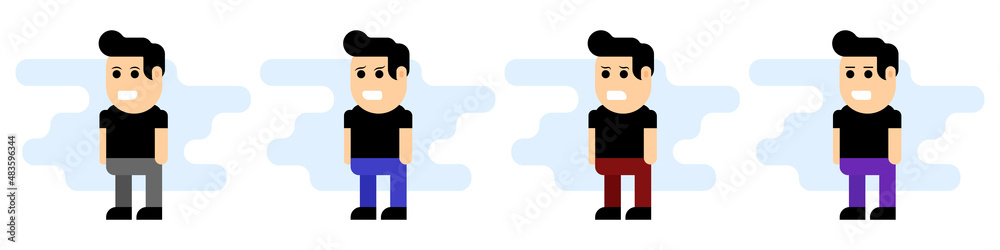 Cartoon men with different emotions vector set. A set of characters for the development of games, cartoons and your projects. Vector illustration. Cartoon men with different emotions vector set. A set of characters for the development of games, cartoons and your projects. Vector illustration.