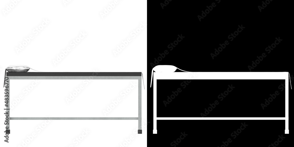 3D rendering illustration of a patient examination table 3D rendering illustration of a patient examination table