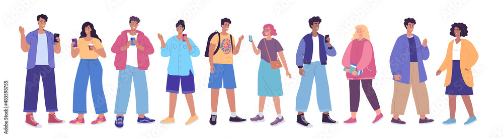 Cute young people vector characters design Cute young people vector characters design