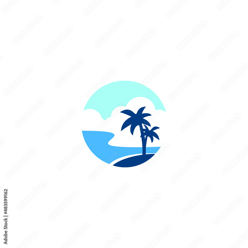 Beach concept logo vector template