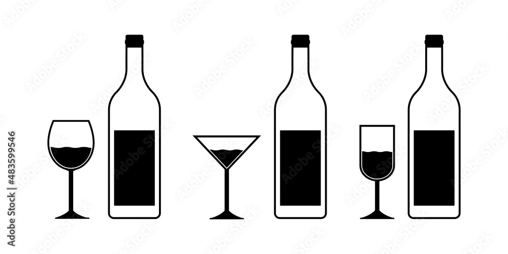 Bottle Wine Icons Bottle Wine Icons