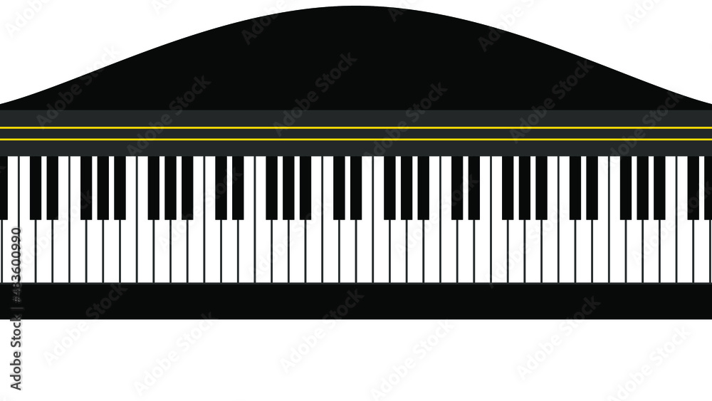 Abstract Piano Keys Music Keyboard Instrument Song Melody Vector Design Style