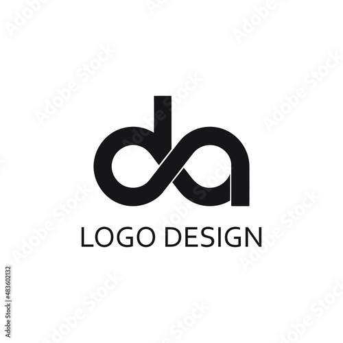 modern letter da logo design template photo