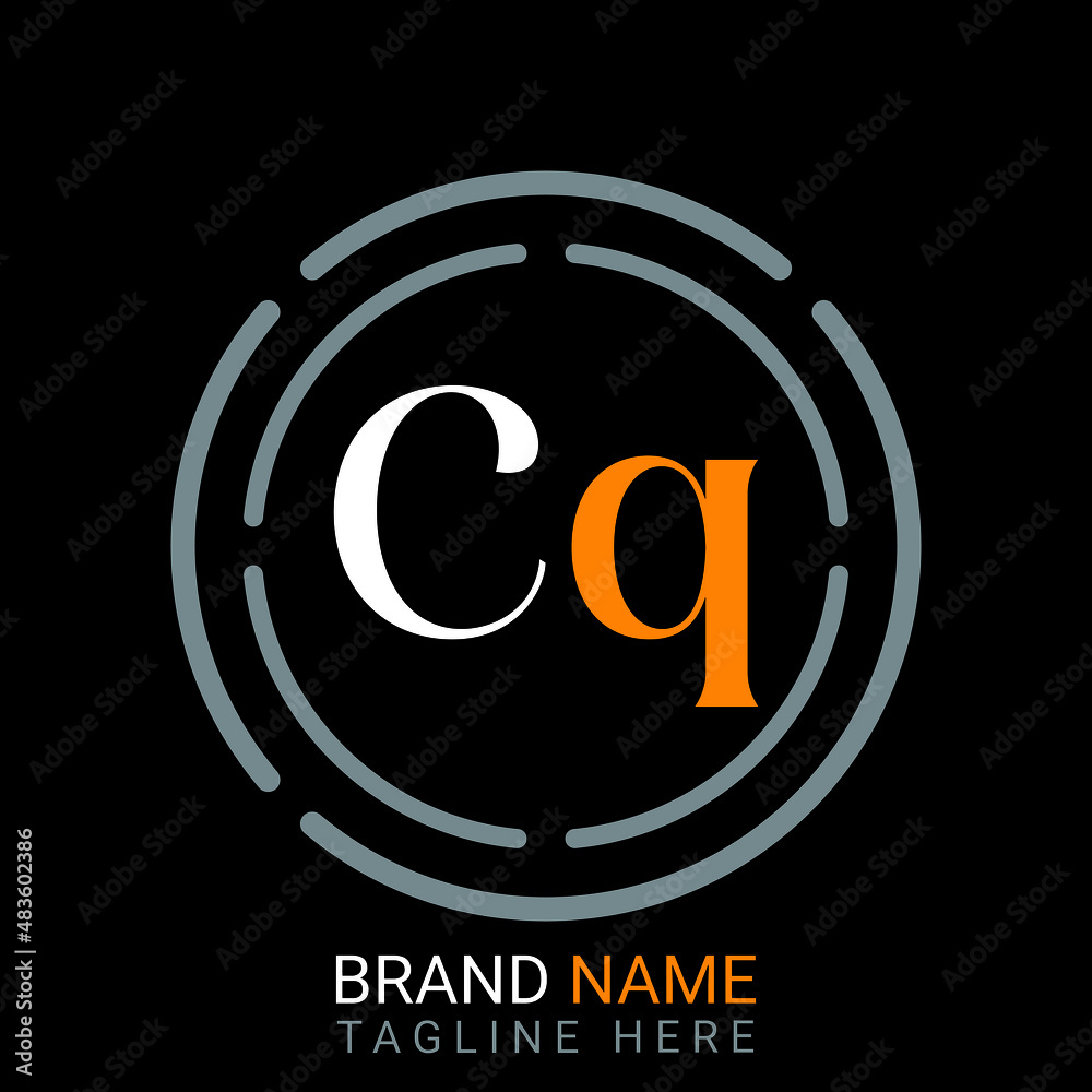 CQ,  Letter Logo. black background, Letter CQ Logo Template Vector Design. 