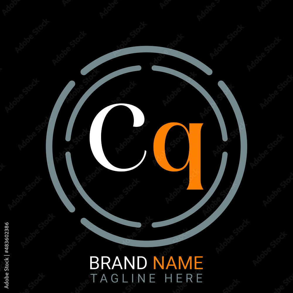 Obraz premium CQ, Letter Logo. black background, Letter CQ Logo Template Vector Design. 