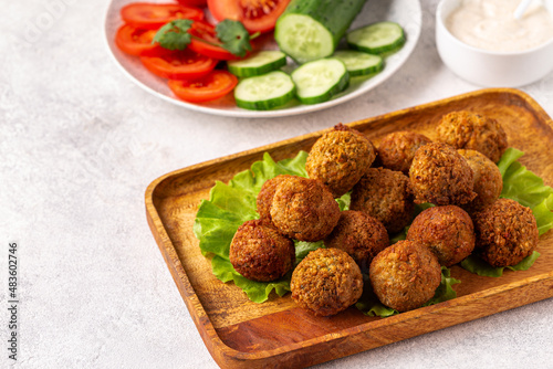 Vegetarian food - falafel balls from spiced chickpeas