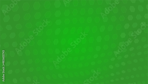 Futuristic 3d halftone pattern abstract hexagons on a green gradient background. Vector stock illustration