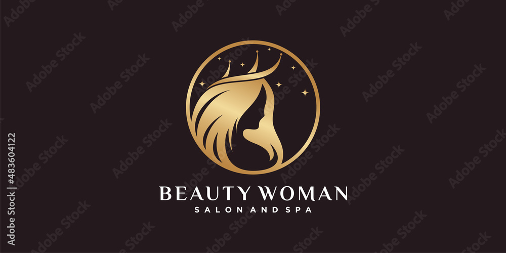 Beauty logo for women with modern and unique concept premium vector Beauty logo for women with modern and unique concept premium vector