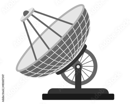 Big military parabolic antenna radar satellite dish for broadcast, communication, space defence.