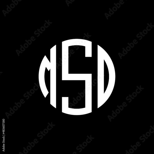 MSO letter logo design. MSO modern letter logo with black background. MSO creative  letter logo. simple and modern letter MSO logo template, MSO circle letter logo design with circle shape. MSO   photo