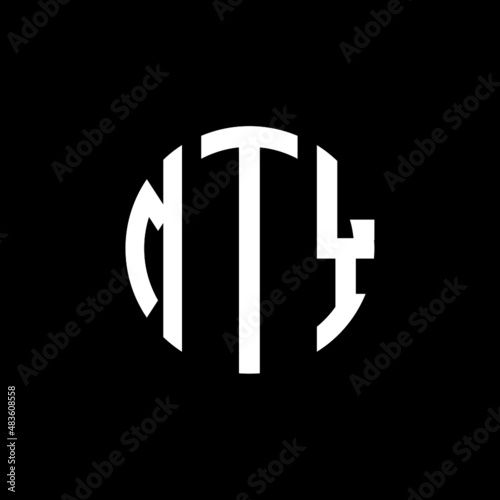 MTY letter logo design. MTY modern letter logo with black background. MTY creative  letter logo. simple and modern letter MTY logo template, MTY circle letter logo design with circle shape. MTY   photo
