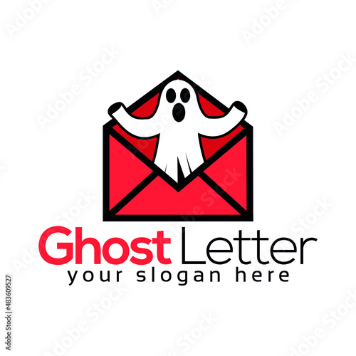 Ghost Letter logo vector template. Flat vector illustration on white background.