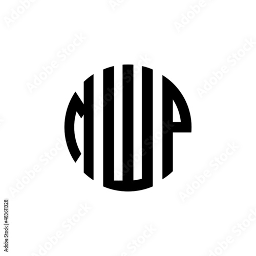 MWP letter logo design. MWP modern letter logo with black background. MWP creative  letter logo. simple and modern letter MWP logo template, MWP circle letter logo design with circle shape. MWP   photo