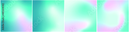 Set of vector, gentle, pastel, trendy gradients. 2022, 2023 collection of modern colors. Palette for decoration and design. Isolated templates. Stretching color. Turquoise, beige, pink, rosy, blue.