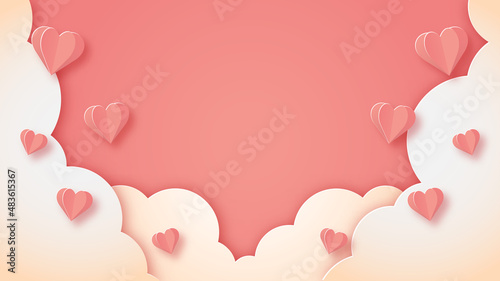 background papercut illustration of dream love