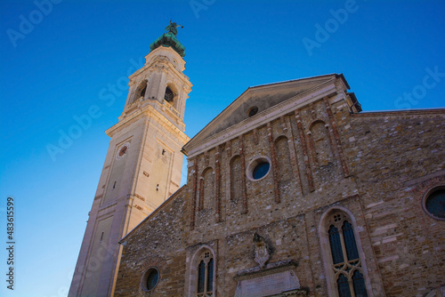 The historic cathedral in the north east Italian city of Belluno, Veneto region. This 18th century Baroque duomo is known as Basilica Cattedrale di San Martino 