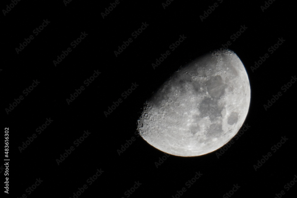 Beautiful moon in the night. Black background Beautiful moon in the night. Black background