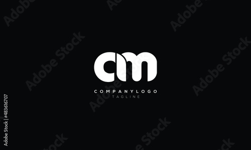 AM MA Abstract initial monogram letter alphabet logo design