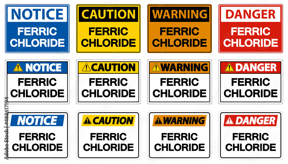 Chemical Danger Sign Ferric Chloride On White Background
