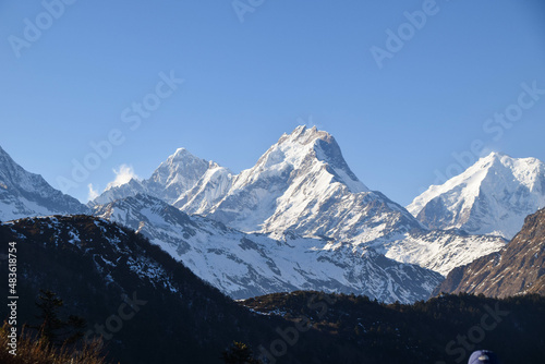 Himalaya mountains in Nepal. Tamang Heritage Trail and Langtang trek day 3 from Nagthali to the viewpoint Nagthali Gyang photo