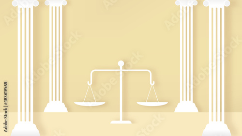 background papercut illustration of justice day