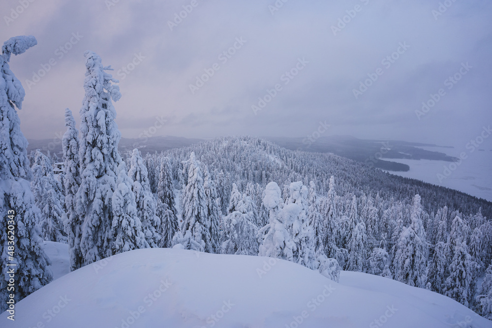 Beautiful winter landscape in the mountains Beautiful winter landscape in the mountains