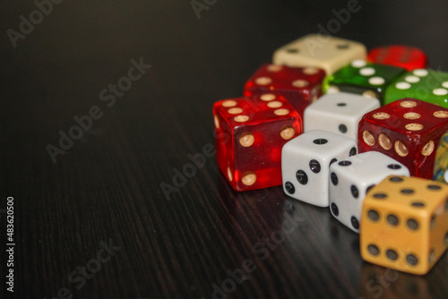 Dice Laid Out On a Dark Background