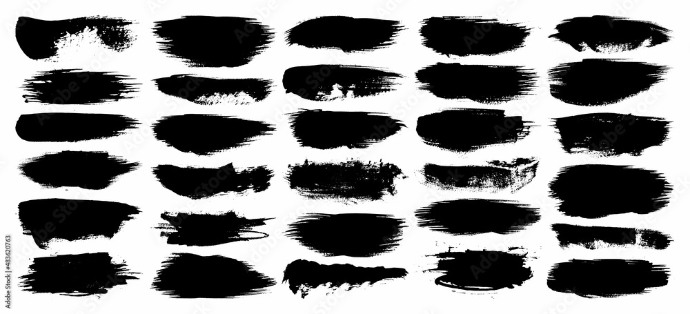 Black set paint, ink brush, brush strokes, brushes, lines, frames, box, grungy, brushes collection Black set paint, ink brush, brush strokes, brushes, lines, frames, box, grungy, brushes collection