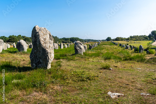 Megalithic alignments from Carnac in France. photo