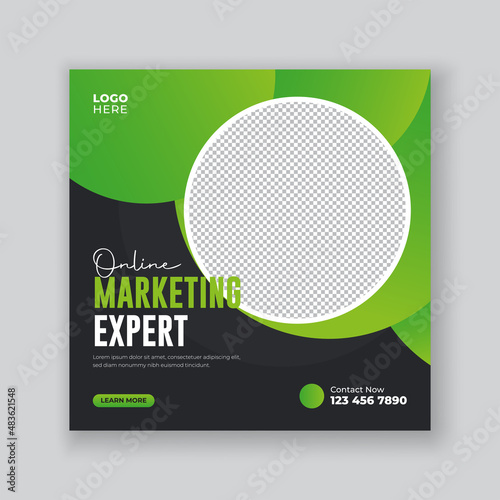 Digital marketing agency and corporate social media square banner template