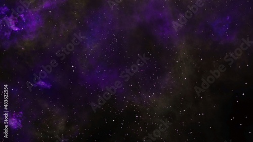 Pink and purple galaxy nebula and stars.  © AlexMelas