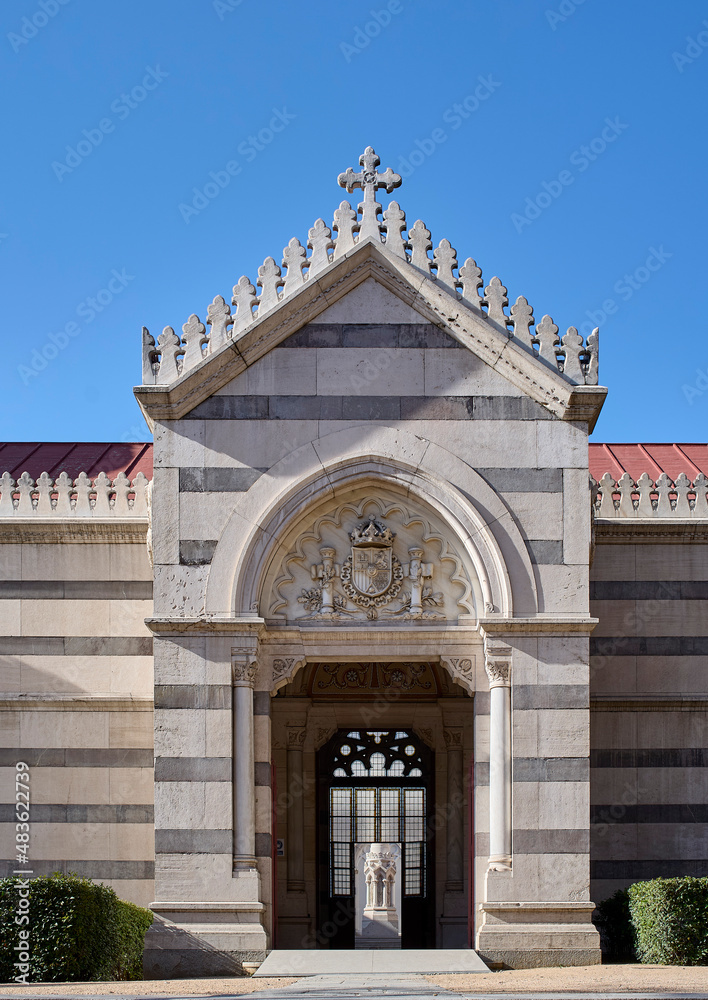 Principal entry of the Pantheon of Illustrious Men. Madrid, Spain.
